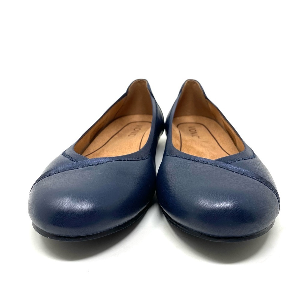 Vionic Spark Caroll Navy Leather Ballet Flats WIDE - Picture 3 of 8